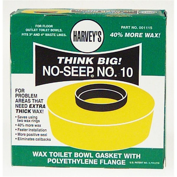 Wm Harvey Co Wax Toilet Bowl Gasket With Polyethylene Flange WM310290